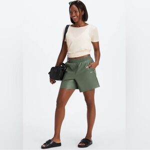 Fabletics Vegan Leather Shorts Sz S